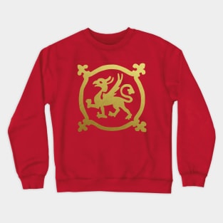 Medieval Style Metallic Gold Gryphon Crewneck Sweatshirt